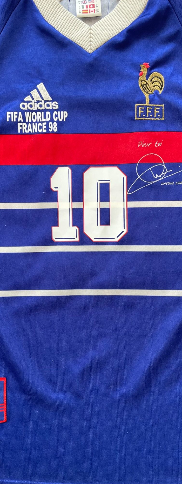 France 1998 World Cup authentic Home Shirt - Zidane #10 (Pour Toi edition)
